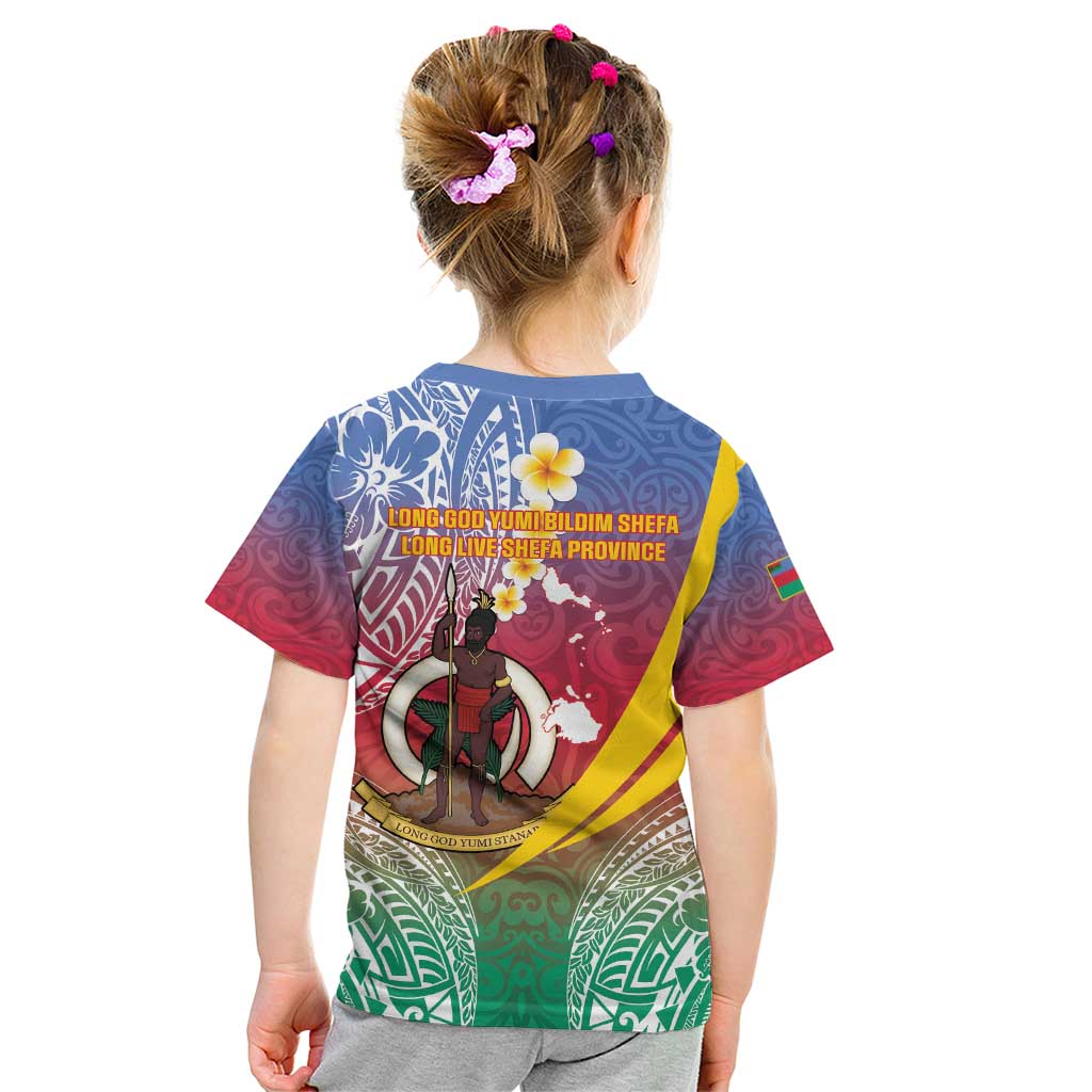 Shefa Province Kid T Shirt Vanuatu Pattern Map - Plumeria Flag Color