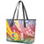 Shefa Province Leather Tote Bag Vanuatu Pattern Map - Plumeria Flag Color