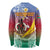 Shefa Province Long Sleeve Shirt Vanuatu Pattern Map - Plumeria Flag Color