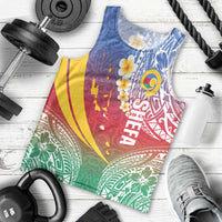 Shefa Province Men Tank Top Vanuatu Pattern Map - Plumeria Flag Color LT14 - Polynesian Pride