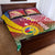 Shefa Province Quilt Bed Set Vanuatu Pattern Map - Plumeria Flag Color