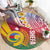 Shefa Province Round Carpet Vanuatu Pattern Map - Plumeria Flag Color