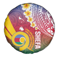 Shefa Province Spare Tire Cover Vanuatu Pattern Map - Plumeria Flag Color LT14 - Polynesian Pride