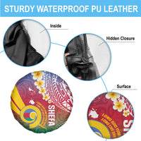Shefa Province Spare Tire Cover Vanuatu Pattern Map - Plumeria Flag Color LT14 - Polynesian Pride