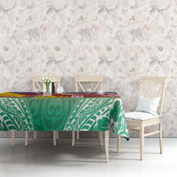 Shefa Province Tablecloth Vanuatu Pattern Map - Plumeria Flag Color LT14 - Polynesian Pride