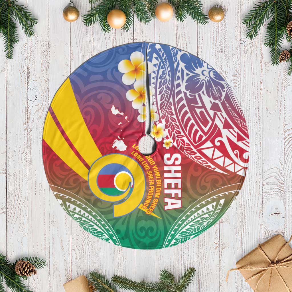 Shefa Province Tree Skirt Vanuatu Pattern Map - Plumeria Flag Color