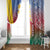 Shefa Province Window Curtain Vanuatu Pattern Map - Plumeria Flag Color