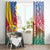 Shefa Province Window Curtain Vanuatu Pattern Map - Plumeria Flag Color