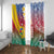 Shefa Province Window Curtain Vanuatu Pattern Map - Plumeria Flag Color