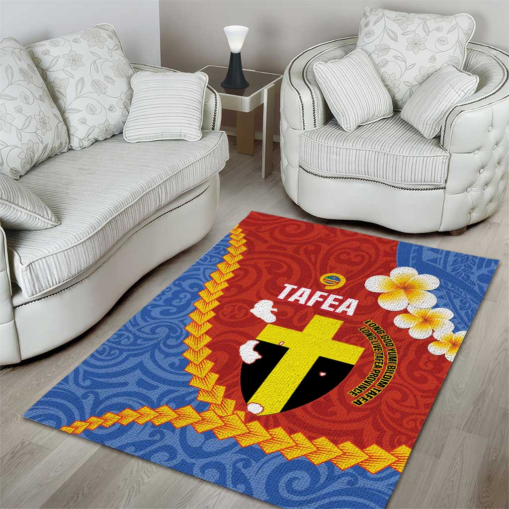 Tafea Province Area Rug Vanuatu Pattern Map - Plumeria Flag Color