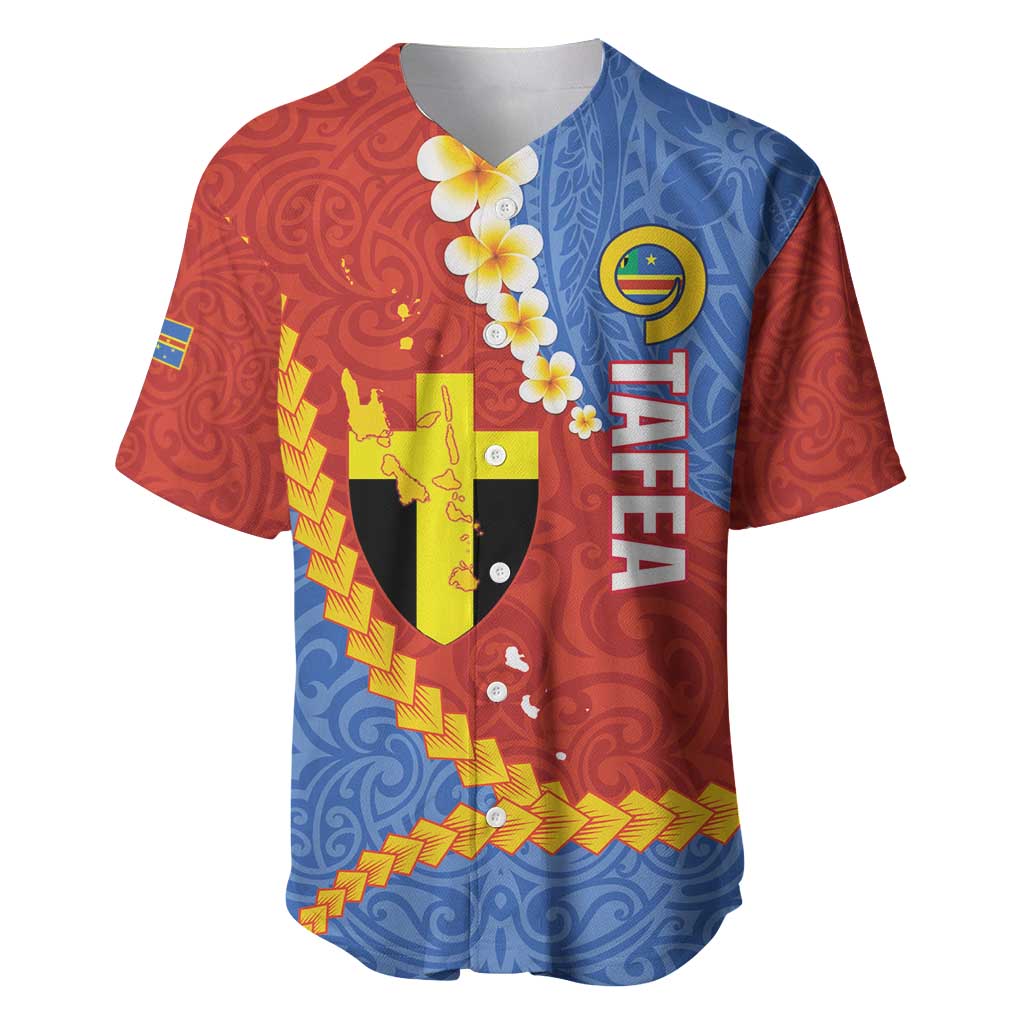 Tafea Province Baseball Jersey Vanuatu Pattern Map - Plumeria Flag Color