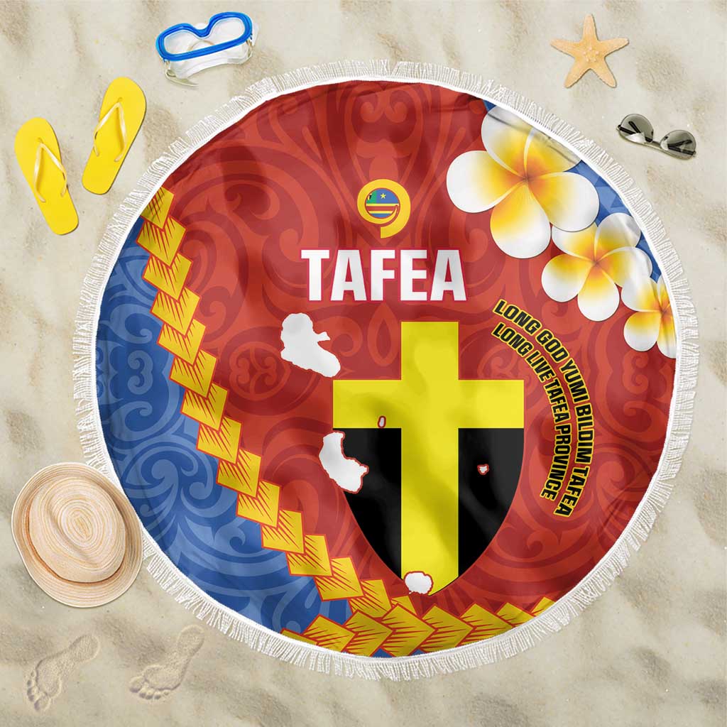 Tafea Province Beach Blanket Vanuatu Pattern Map - Plumeria Flag Color LT14 One Size 150cm Red - Polynesian Pride
