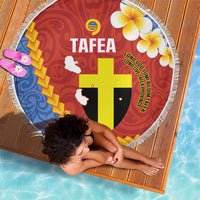 Tafea Province Beach Blanket Vanuatu Pattern Map - Plumeria Flag Color LT14 - Polynesian Pride