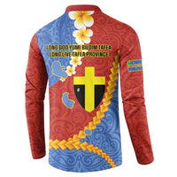 Tafea Province Button Sweatshirt Vanuatu Pattern Map - Plumeria Flag Color LT14 - Polynesian Pride