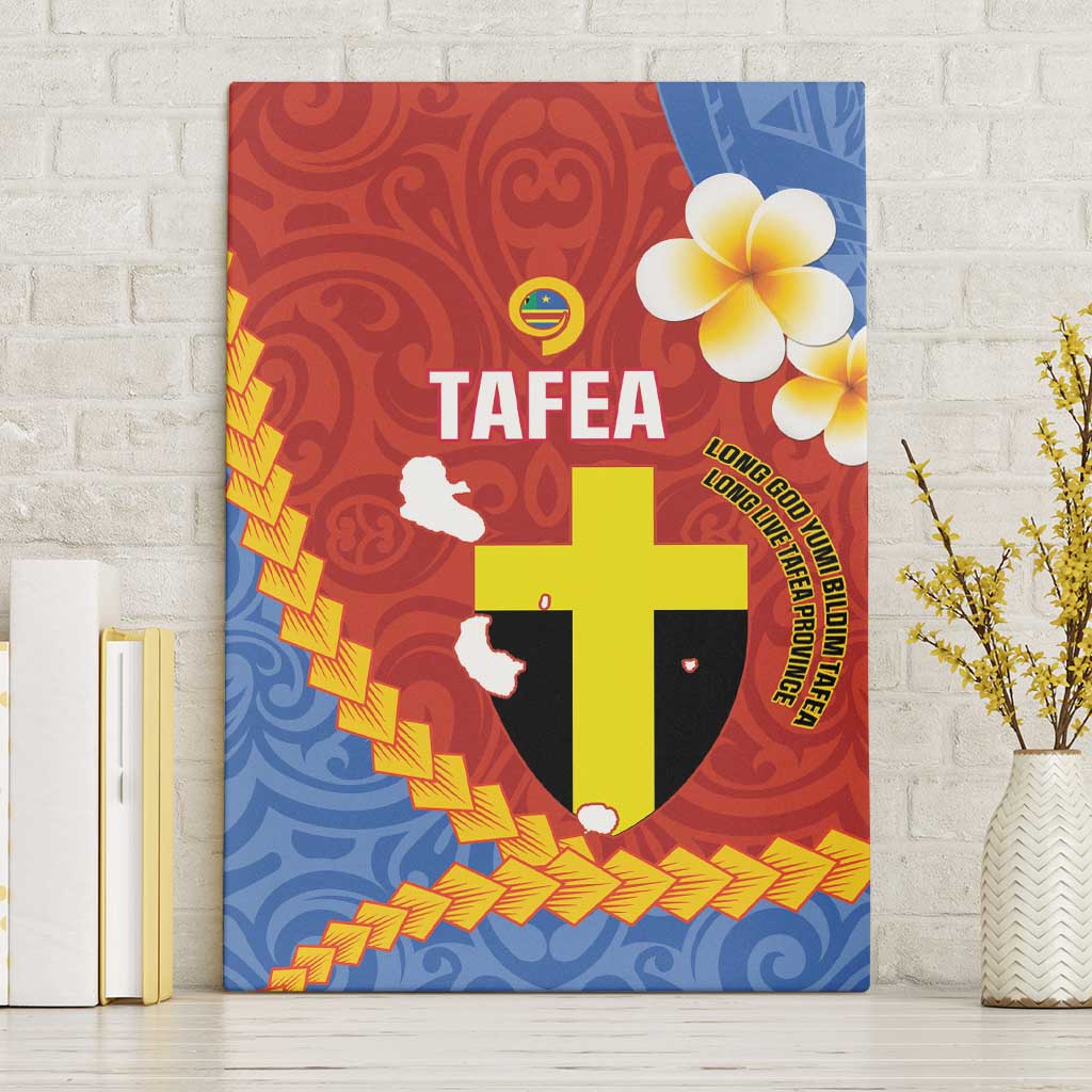 Tafea Province Canvas Wall Art Vanuatu Pattern Map - Plumeria Flag Color