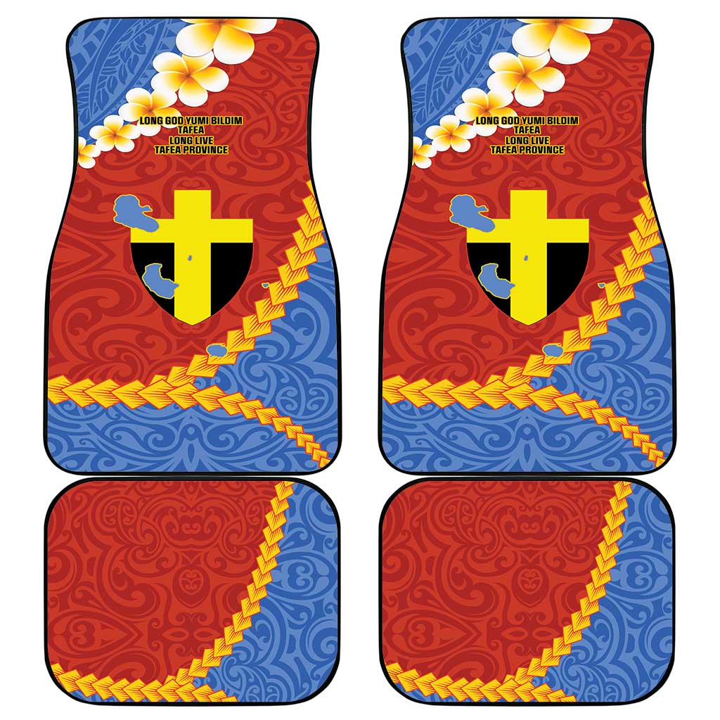 Tafea Province Car Mats Vanuatu Pattern Map - Plumeria Flag Color LT14 - Polynesian Pride