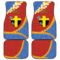 Tafea Province Car Mats Vanuatu Pattern Map - Plumeria Flag Color LT14 - Polynesian Pride