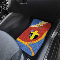 Tafea Province Car Mats Vanuatu Pattern Map - Plumeria Flag Color LT14 - Polynesian Pride