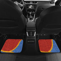 Tafea Province Car Mats Vanuatu Pattern Map - Plumeria Flag Color LT14 Set 2pcs - Back Red - Polynesian Pride