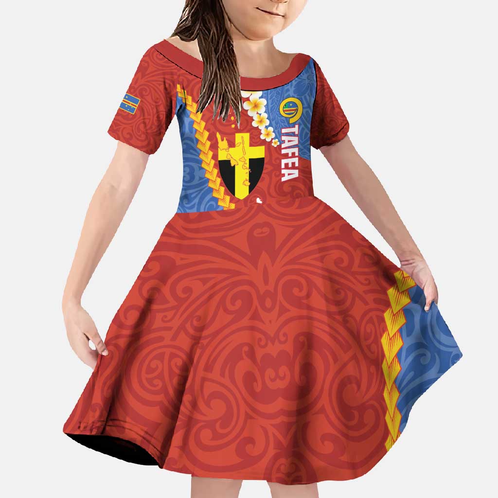 Tafea Province Family Matching Summer Maxi Dress and Hawaiian Shirt Vanuatu Pattern Map - Plumeria Flag Color
