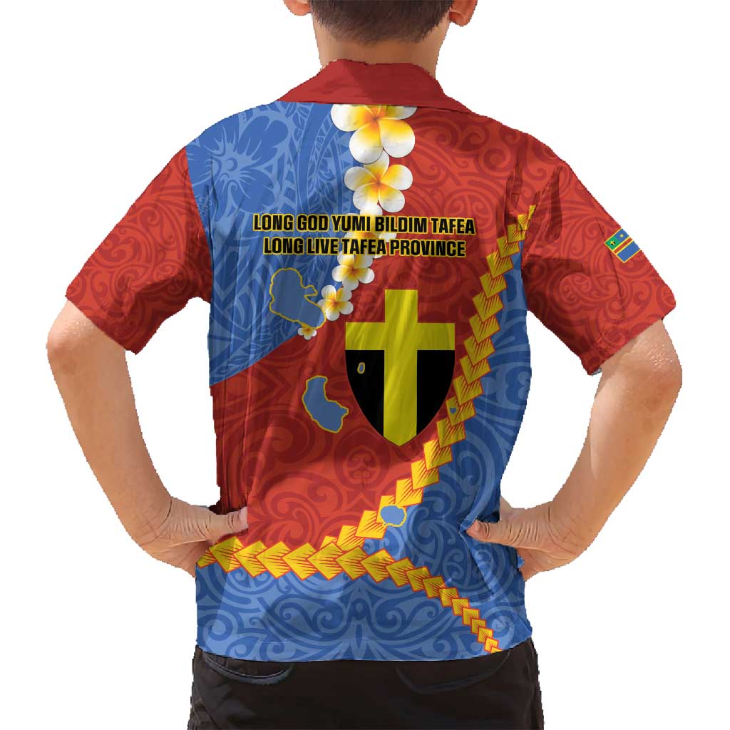 Tafea Province Family Matching Tank Maxi Dress and Hawaiian Shirt Vanuatu Pattern Map - Plumeria Flag Color