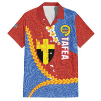 Tafea Province Family Matching Tank Maxi Dress and Hawaiian Shirt Vanuatu Pattern Map - Plumeria Flag Color