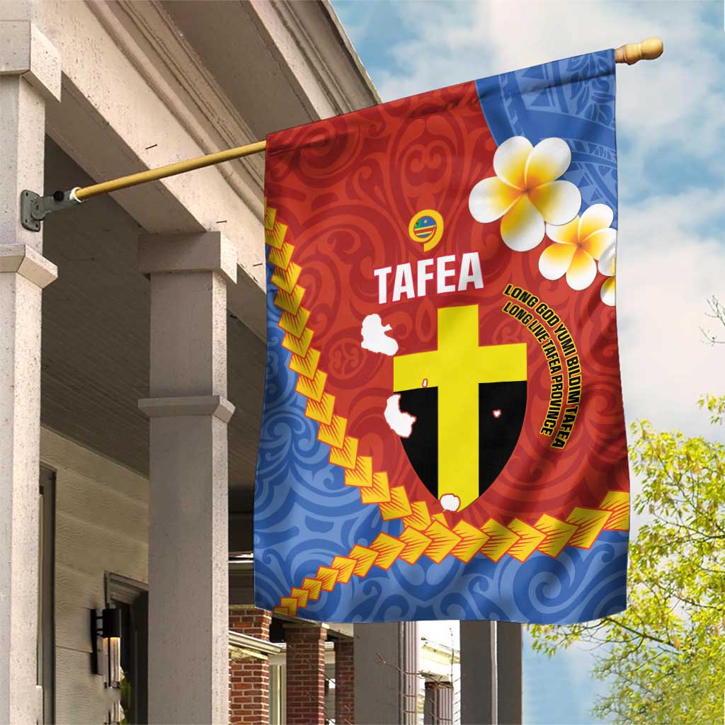 Tafea Province Garden Flag Vanuatu Pattern Map - Plumeria Flag Color LT14 House Flag Red - Polynesian Pride