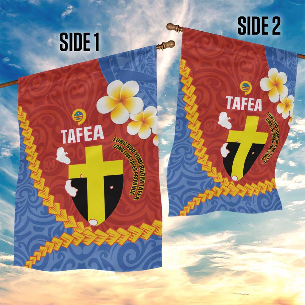 Tafea Province Garden Flag Vanuatu Pattern Map - Plumeria Flag Color LT14 - Polynesian Pride
