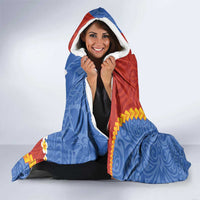 Tafea Province Hooded Blanket Vanuatu Pattern Map - Plumeria Flag Color LT14 - Polynesian Pride