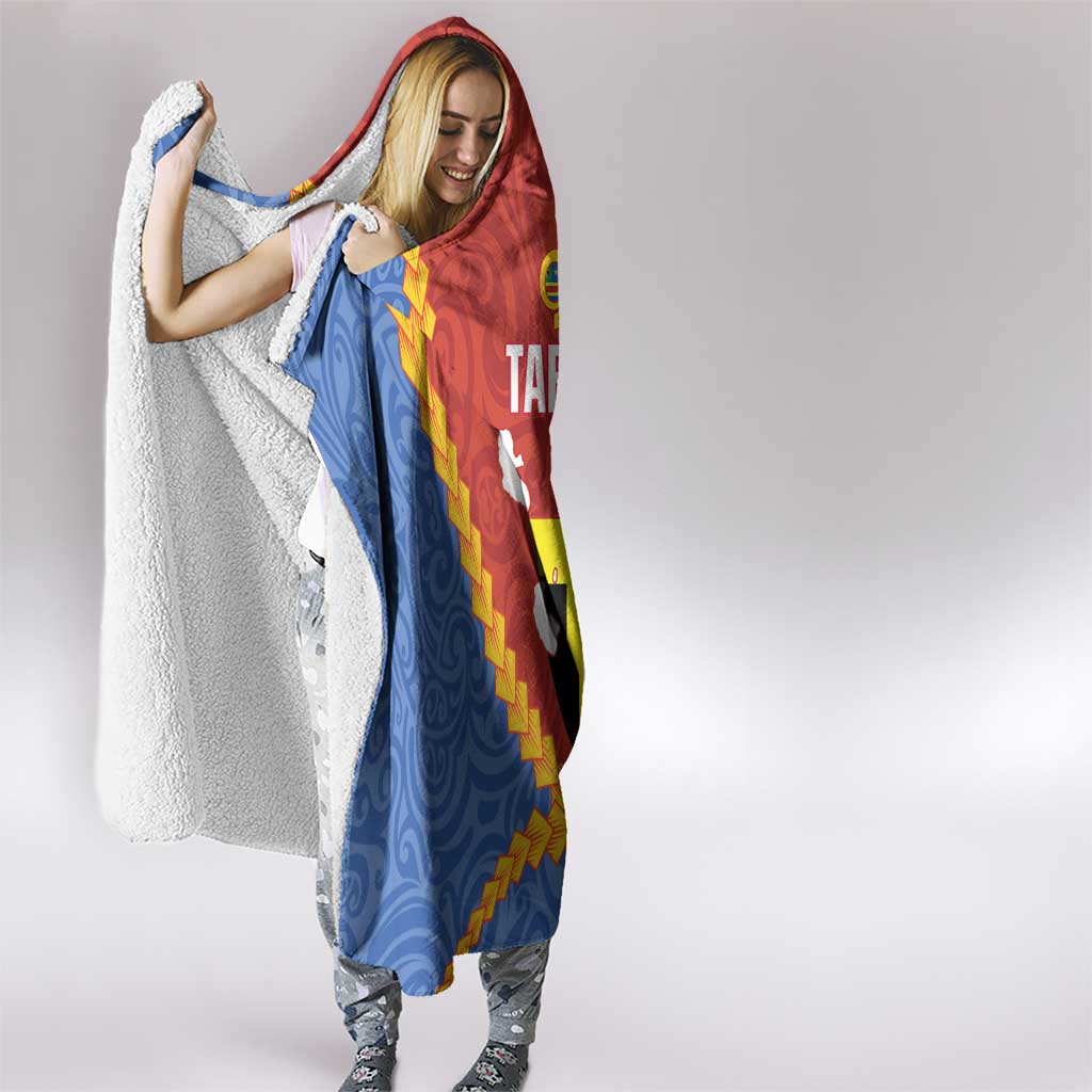 Tafea Province Hooded Blanket Vanuatu Pattern Map - Plumeria Flag Color LT14 - Polynesian Pride