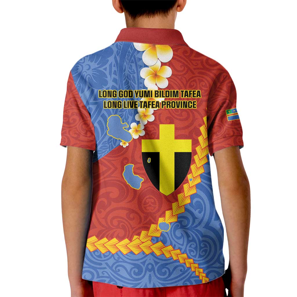 Tafea Province Kid Polo Shirt Vanuatu Pattern Map - Plumeria Flag Color