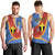 Tafea Province Men Tank Top Vanuatu Pattern Map - Plumeria Flag Color