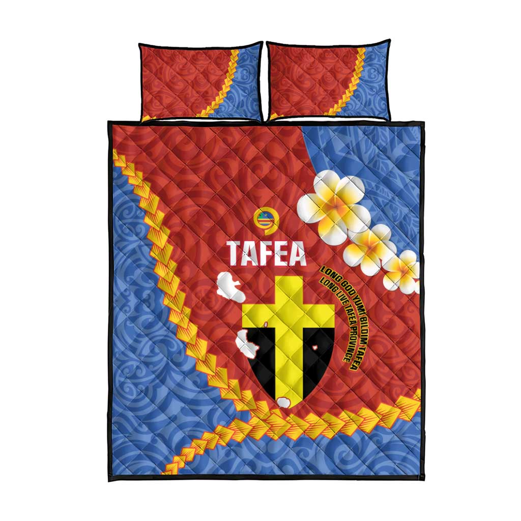 Tafea Province Quilt Bed Set Vanuatu Pattern Map - Plumeria Flag Color LT14 - Polynesian Pride