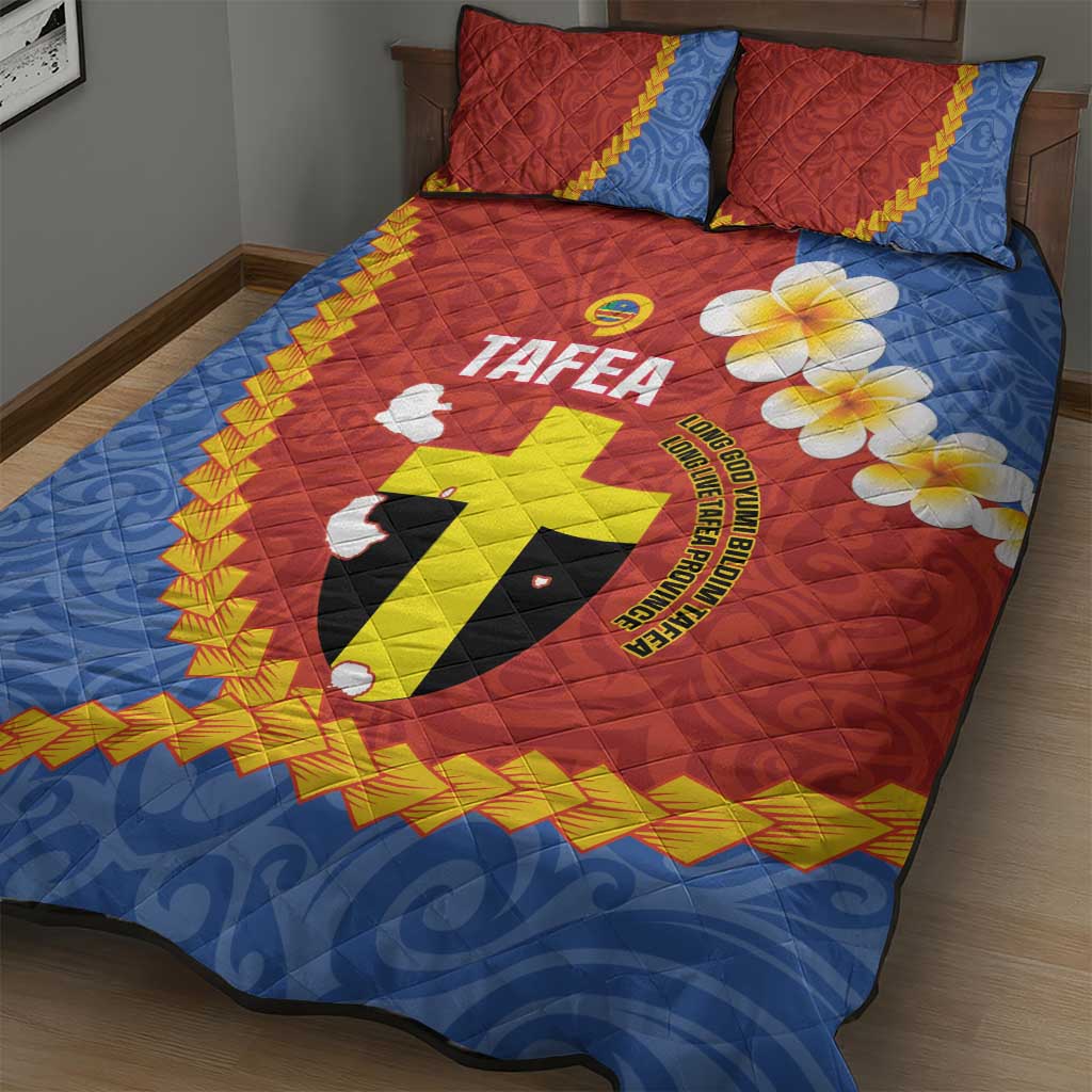 Tafea Province Quilt Bed Set Vanuatu Pattern Map - Plumeria Flag Color LT14 - Polynesian Pride