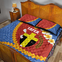 Tafea Province Quilt Bed Set Vanuatu Pattern Map - Plumeria Flag Color LT14 - Polynesian Pride