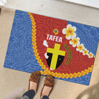 Tafea Province Rubber Doormat Vanuatu Pattern Map - Plumeria Flag Color LT14 - Polynesian Pride