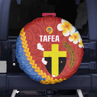 Tafea Province Spare Tire Cover Vanuatu Pattern Map - Plumeria Flag Color LT14 - Polynesian Pride
