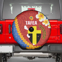 Tafea Province Spare Tire Cover Vanuatu Pattern Map - Plumeria Flag Color LT14 - Polynesian Pride