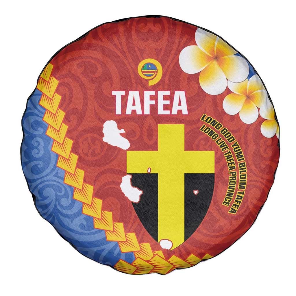 Tafea Province Spare Tire Cover Vanuatu Pattern Map - Plumeria Flag Color LT14 - Polynesian Pride