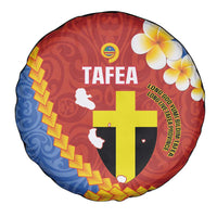 Tafea Province Spare Tire Cover Vanuatu Pattern Map - Plumeria Flag Color LT14 - Polynesian Pride