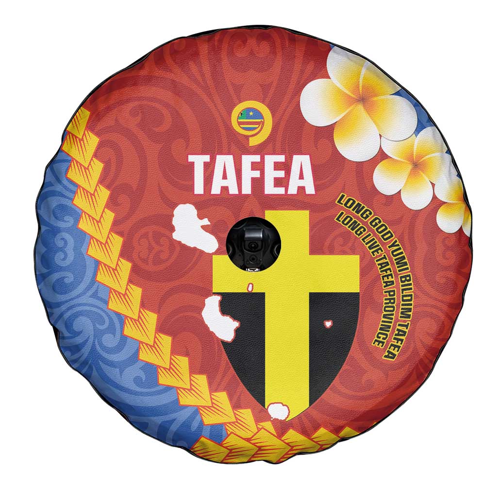 Tafea Province Spare Tire Cover Vanuatu Pattern Map - Plumeria Flag Color LT14 - Polynesian Pride