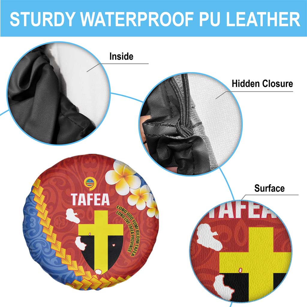 Tafea Province Spare Tire Cover Vanuatu Pattern Map - Plumeria Flag Color LT14 - Polynesian Pride