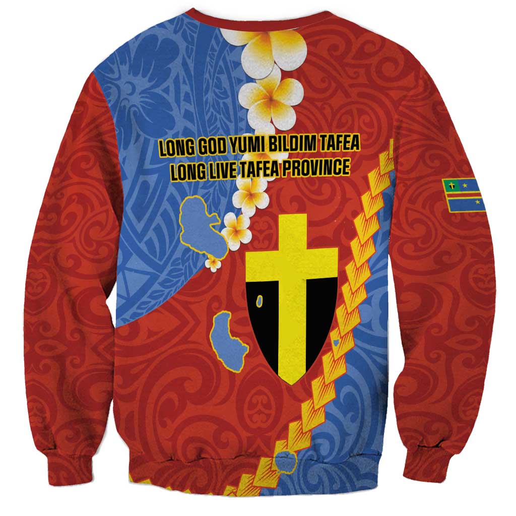 Tafea Province Sweatshirt Vanuatu Pattern Map - Plumeria Flag Color LT14 - Polynesian Pride