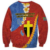 Tafea Province Sweatshirt Vanuatu Pattern Map - Plumeria Flag Color LT14 - Polynesian Pride