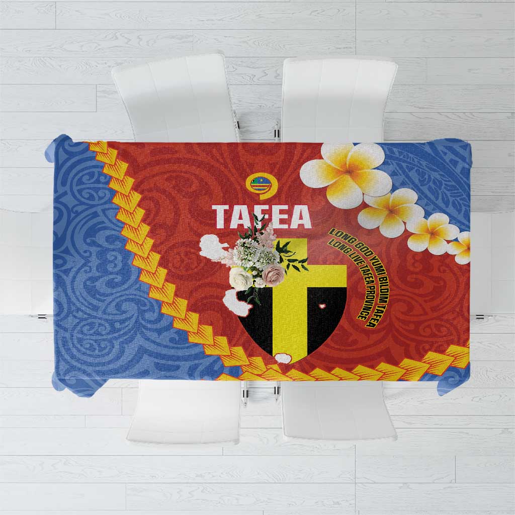Tafea Province Tablecloth Vanuatu Pattern Map - Plumeria Flag Color LT14 Red - Polynesian Pride