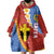 Tafea Province Wearable Blanket Hoodie Vanuatu Pattern Map - Plumeria Flag Color