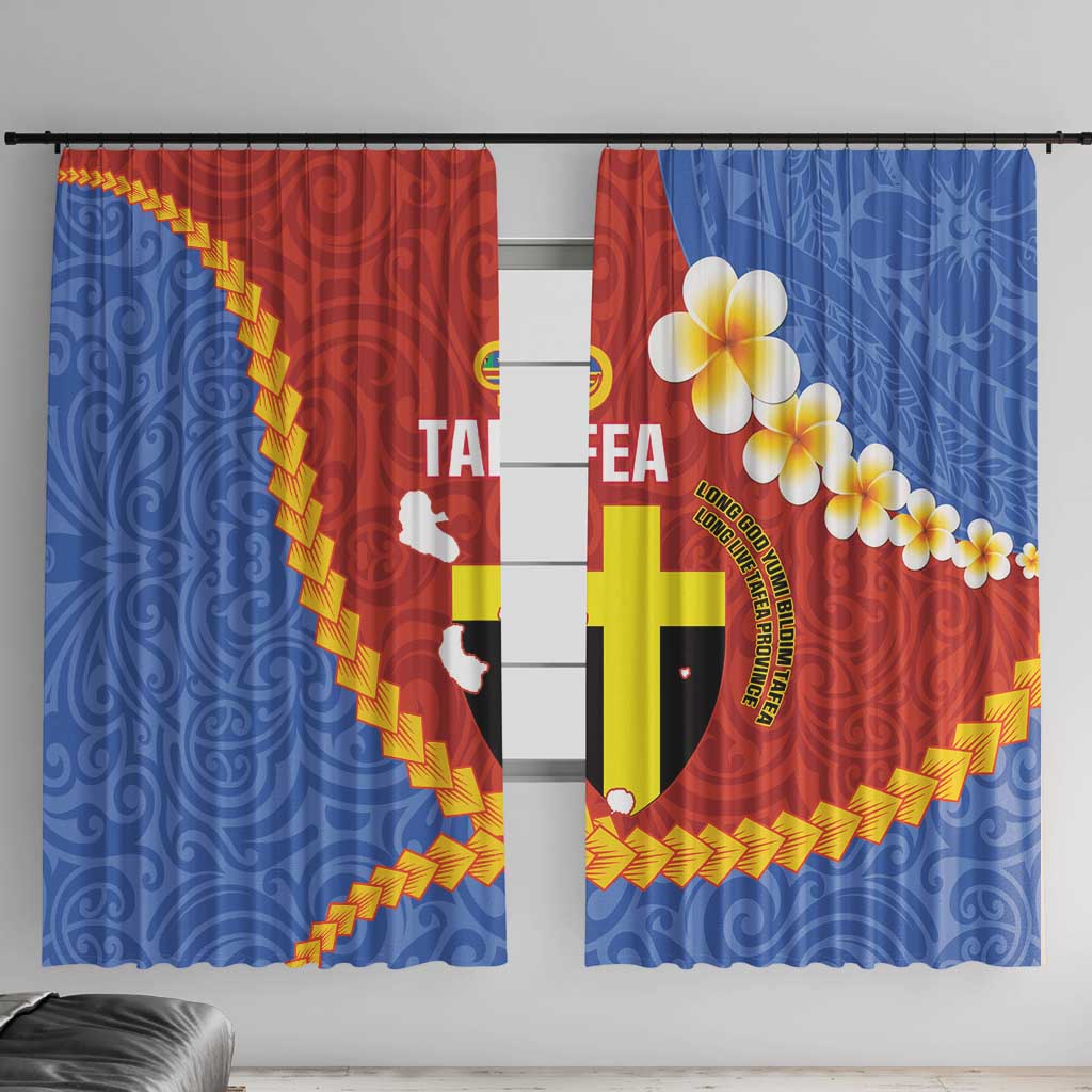 Tafea Province Window Curtain Vanuatu Pattern Map - Plumeria Flag Color