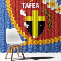 Tafea Province Window Curtain Vanuatu Pattern Map - Plumeria Flag Color LT14 - Polynesian Pride