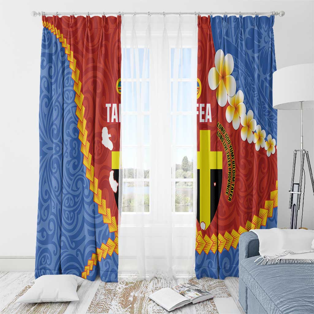 Tafea Province Window Curtain Vanuatu Pattern Map - Plumeria Flag Color LT14 - Polynesian Pride