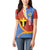 Tafea Province Women Polo Shirt Vanuatu Pattern Map - Plumeria Flag Color